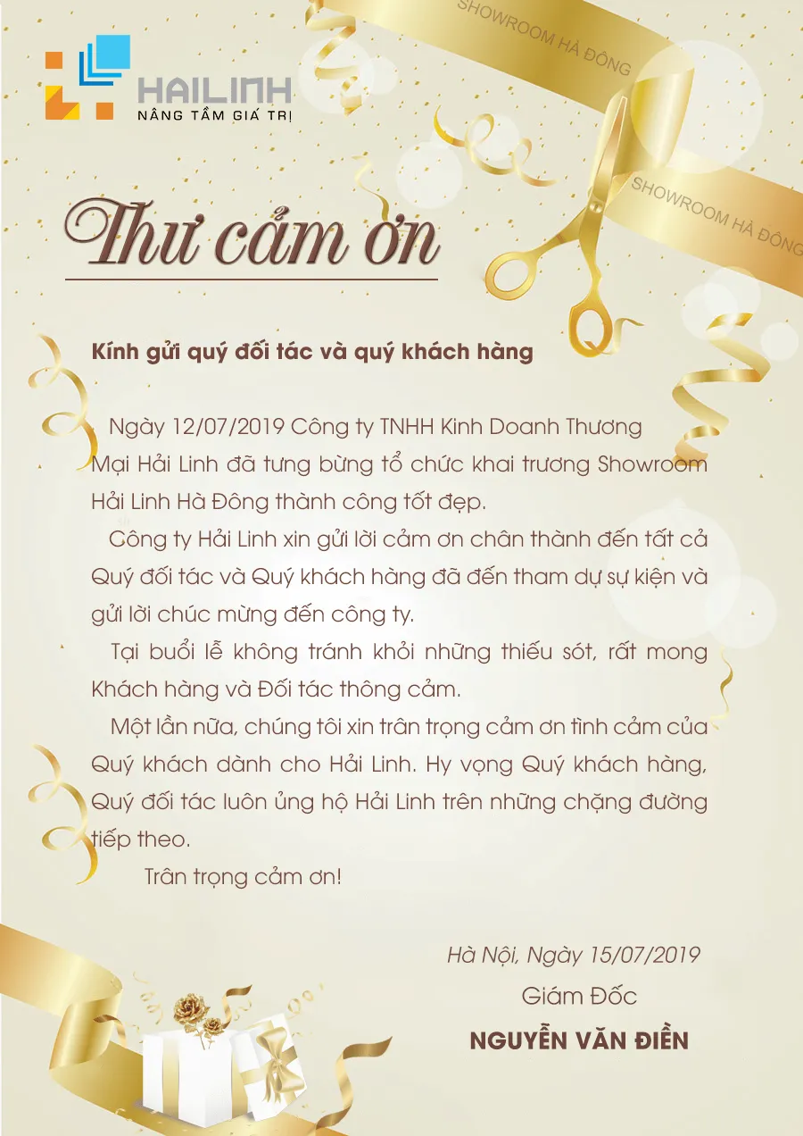 Mẫu bài viết cảm ơn quý quan khách tham dự lễ khai trương cửa hàng